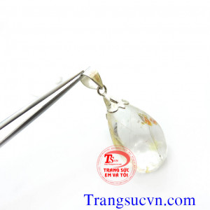 Thạch anh tóc thiên nhiên mặt dây