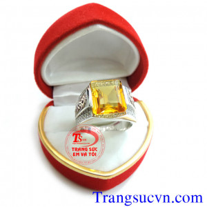 Bán Nhẫn Citrine vàng tây 14k,nhan nam dep,nhẫn vàng tây 14k,có giấy kiểm định đá quý và vàng,nhẫn đá quý theo mệnh đảm bảo chất lượng