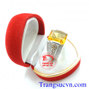 Bán Nhẫn Citrine vàng tây 14k,nhan nam dep,nhẫn vàng tây 14k,có giấy kiểm định đá quý và vàng,nhẫn đá quý theo mệnh đảm bảo chất lượng