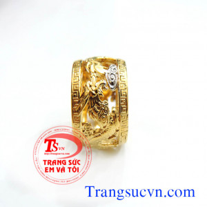 Bán Nhẫn nam rồng vàng 14k đẹp,đặt nhẫn nam vàng tây 14k,nhẫn rồng vàng tây hàng độc,nhẫn nam song long,nhẫn nam có giấy kiểm định vàng