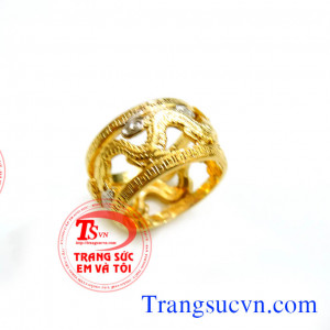 Bán Nhẫn nam rồng vàng 14k đẹp,đặt nhẫn nam vàng tây 14k,nhẫn rồng vàng tây hàng độc,nhẫn nam song long,nhẫn nam có giấy kiểm định vàng