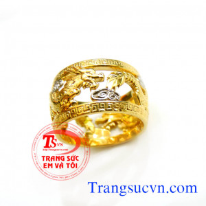 Bán Nhẫn nam rồng vàng 14k đẹp,đặt nhẫn nam vàng tây 14k,nhẫn rồng vàng tây hàng độc,nhẫn nam song long,nhẫn nam có giấy kiểm định vàng