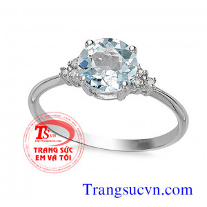 Nhẫn Aquamarine,nhẫn nữ đá quý, nhẫn đẹp,nhẫn mệnh thủy,nhẫn mộc,nhẫn vàng tây,nhân trắng,aquamarine,kiểm định