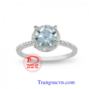 Nhẫn Aquamarine,nhẫn nữ đá quý, nhẫn đẹp,nhẫn mệnh thủy,nhẫn mộc,nhẫn vàng tây,nhân trắng,aquamarine,kiểm định