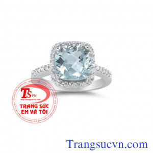 Nhẫn đá Aquamarine vàng tây,Mua Nhẫn Aquamarine,giá nhan aquamarine,đặt nhẫn đá Aquamarine có giấy kiểm định đá quý và Vàng bảo hành 1 năm,Các loại nhẫn nữ đẹp vàng tây 10k 12k 14k 18k 24k vàng 9999 chế tác trên máy 3D