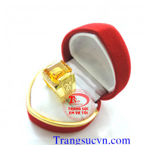 Nhẫn nam vàng Citrine