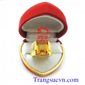 Nhẫn nam vàng Citrine