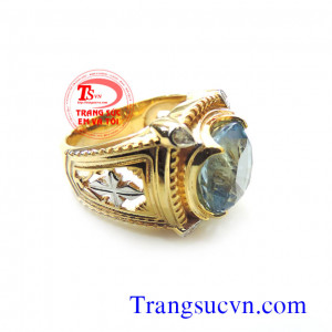 Nhẫn nam đá Aquamarine