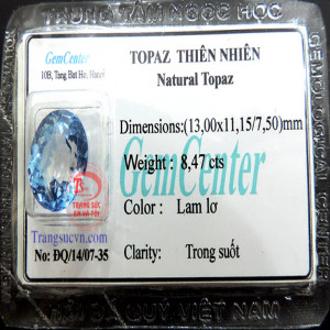 Đá Topaz kiểm định