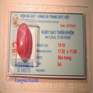 Ruby sao lục yên đẹp