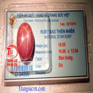 Ruby sao thiên nhiên lục yên