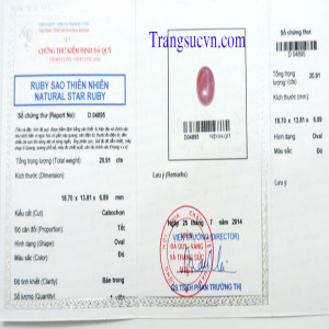 Natural Star Ruby Vietnam