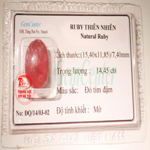 Đá quý ruby sao ép vỉ kiểm định