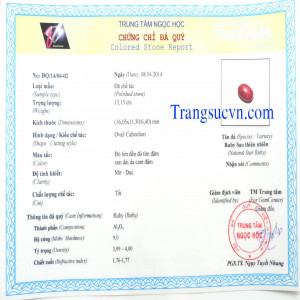 Đá quý ruby sao ép vỉ kiểm định