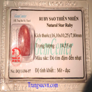 Đá Ruby sao kiểm định