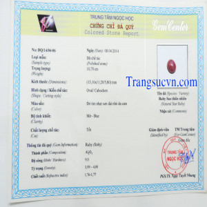 Ruby sao tự nhiên đẹp