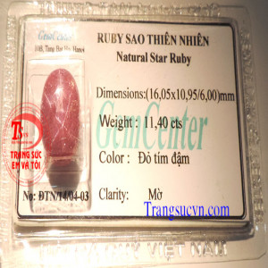 Đá Quý ruby sao tự nhiên việt nam