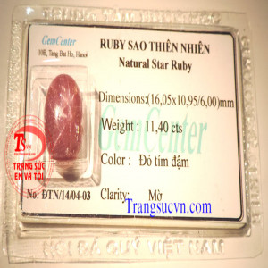 Đá Quý ruby sao tự nhiên việt nam