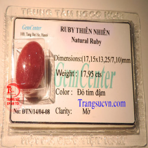 Đá quý Ruby thiên nhiên
