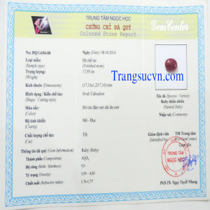 Đá quý Ruby thiên nhiên