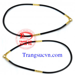 Dây cao su chạm rồng vàng tây 10k có giấy bảo hành và Giấy kiểm định vàng kèm theo dây cao su bọc vàng tây