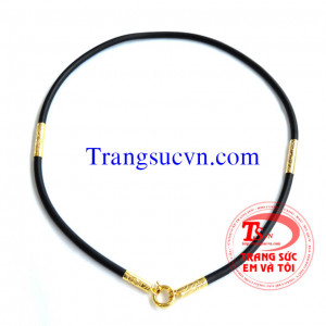 Dây cao su chạm rồng vàng tây 10k có giấy bảo hành và Giấy kiểm định vàng kèm theo dây cao su bọc vàng tây