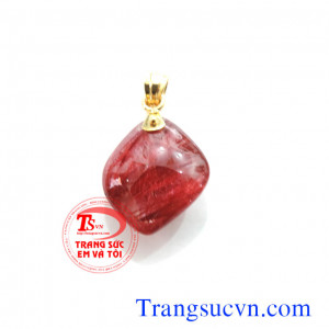 Thạch anh tóc đỏ móc vàng