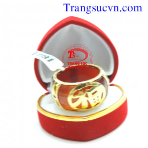 Nhẫn Mã Não Đỏ bọc vàng 18k