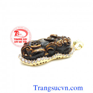 Mặt dây tỳ hưu đá mắt hổ
