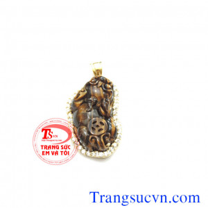 Mặt dây tỳ hưu đá mắt hổ