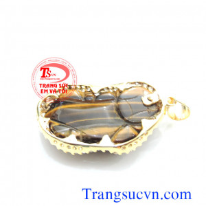 Mặt dây tỳ hưu đá mắt hổ