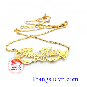 Dây chuyền chữ vàng tây 18k 