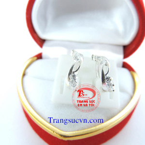 Bông tai bạc kết đá đẹp