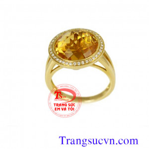 Nhẫn thạch anh vàng nữ