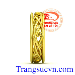 Nhẫn nam ngón út chạm khắc hoa văn độc đáo 3d