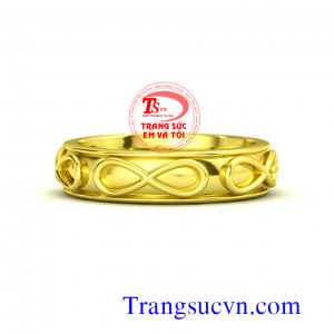 Nhẫn nam vàng hoa văn 