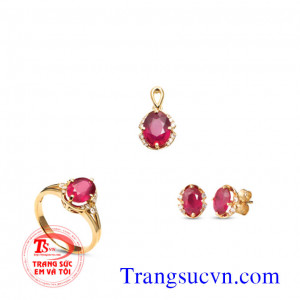 Nữ trang đá quý Ruby vàng 18k