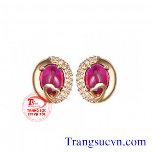 Cặp bông tai ruby