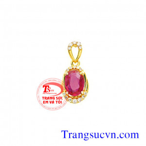 Mặt ruby thiên nhiên vàng tây 18k