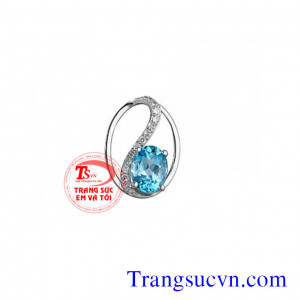 Mặt đá topaz vàng trắng