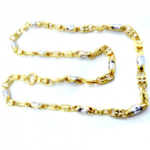 Sản phẩm kết hợp vàng trắng và vàng màu tạo nên một sản phẩm ấn tượng cho người dùng. Dây chuyền nam vàng 10k