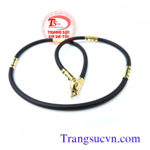 Dây chuyền nam cao su móc vàng tây