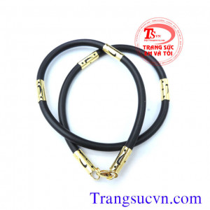 Dây chuyền nam cao su ốp vàng