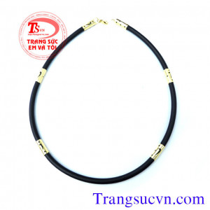 Dây chuyền nam cao su ốp vàng