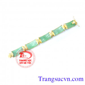 Lắc tay ngọc cẩm thạch vàng