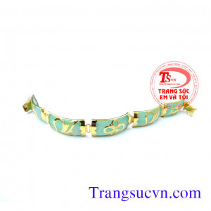 Lắc tay ngọc cẩm thạch vàng