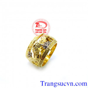 Nhẫn rồng vàng lồng vàng 10k