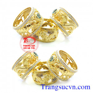 Nhẫn nam con hổ vàng tây