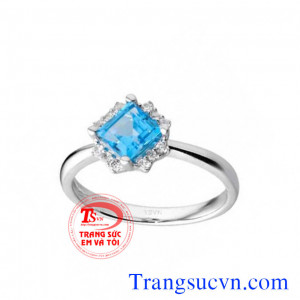 Nhẫn topaz vuông đẹp