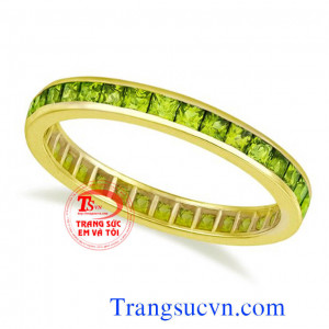 Vòng tay cứng đá peridot